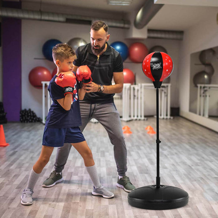 Costway Kids Punching Bag Toy Set Adjustable Stand Boxing Glove Speed Ball W/ Pump New