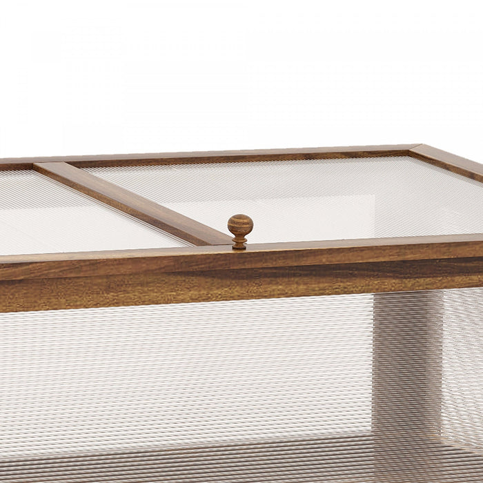Outsunny 35.5\" X 20\" X 36.5\" Wooden Cold Frame Greenhouse, Garden Portable Raised Planter With Botto