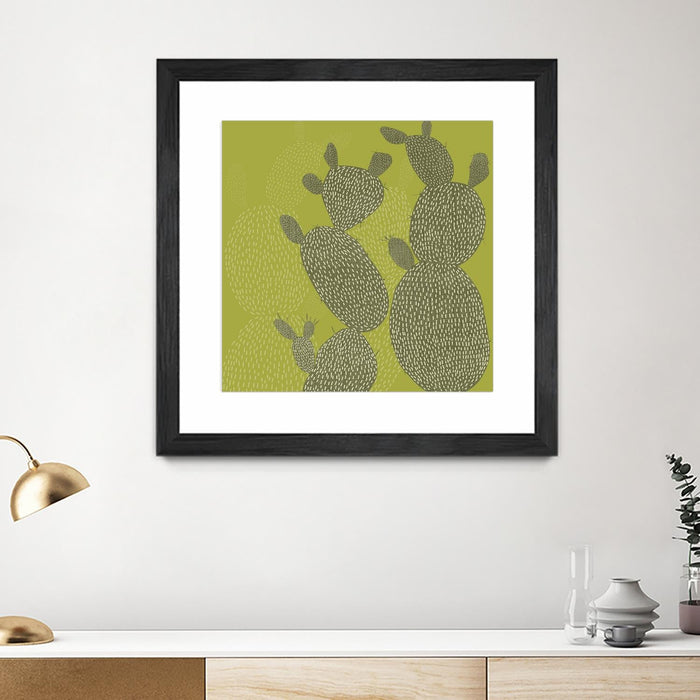 \"Opuntia Ii\" Matted and Framed Black 30x30 Wall Art