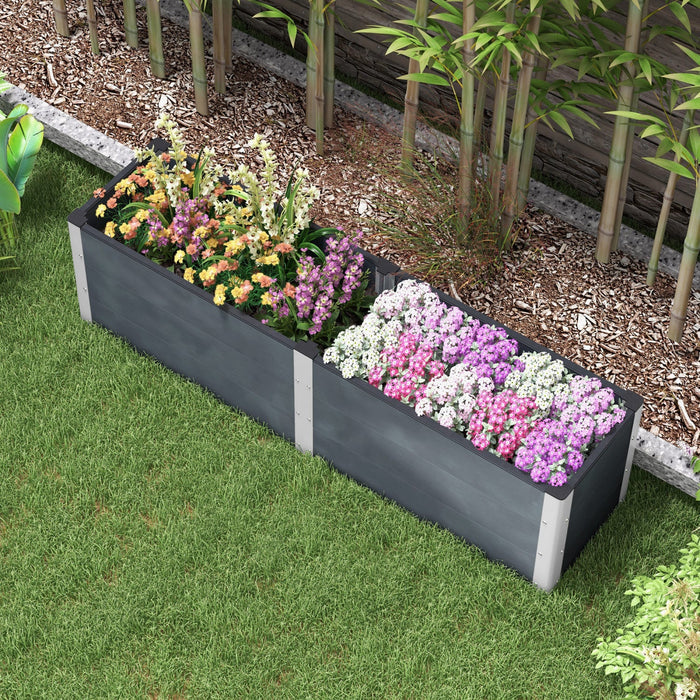 Outsunny 6.6' X 1.6' X 1.8' Raised Garden Bed With Open Bottom Grey