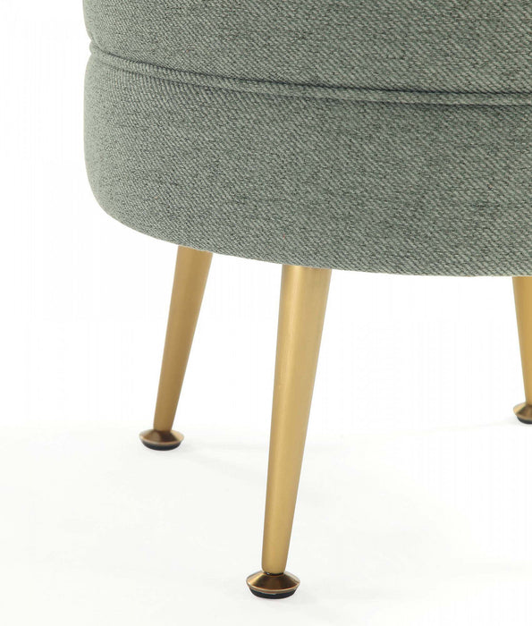 Bailey Mid-Century Modern Upholstered Accent Ottoman in Sage Green 