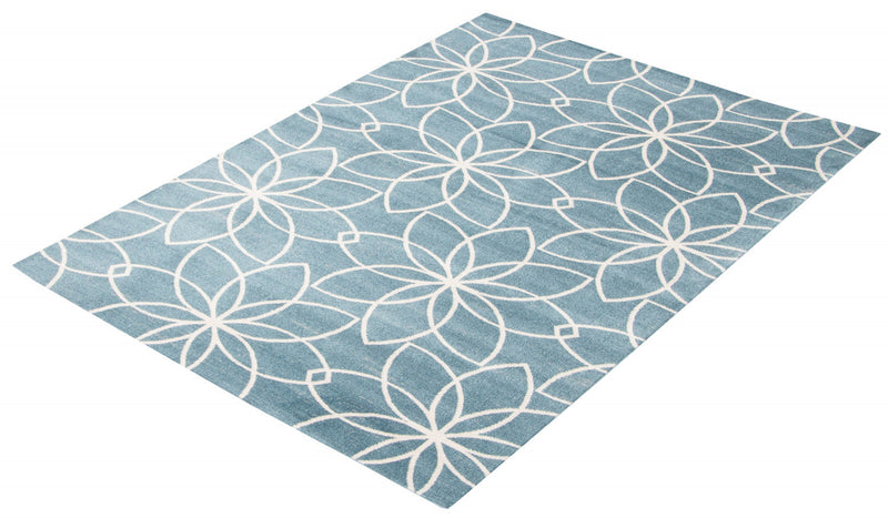 Terali Turquoise Machine Washable Area Rug - 8'0\" x 10'0\"