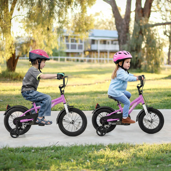 Costway 14" Kids Bike For 3-5 Years Old Boys & Girls With Adjustable Seat Handbrake Reflectors Purple