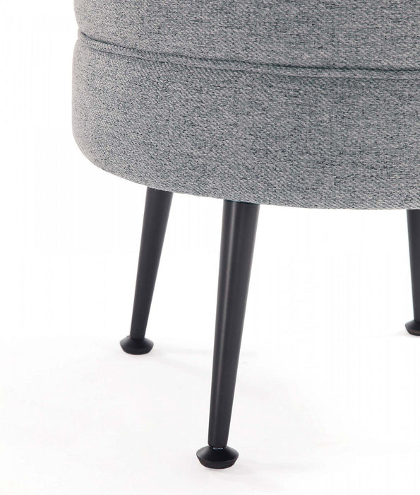 Bailey Mid-Century Modern Upholstered Accent Ottoman in Gray 
