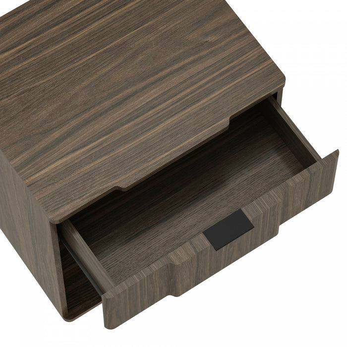 Clive Mid-Century Modern 22\" Nightstand in Walnut (1-Drawer) 