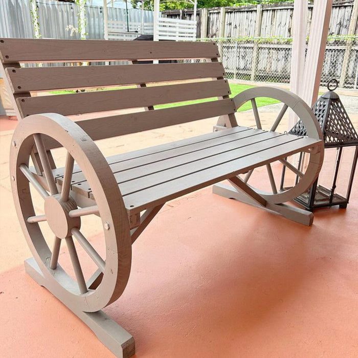 Outsunny 50" Outdoor Metal Garden Bench With Vintage Bird Pattern