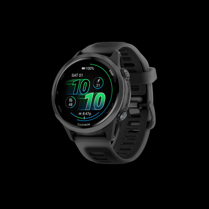 Garmin Forerunner 570 Smartwatch 42mm, Amoled, Slate Gray Aluminum, Black, Gps Fitness Tracker, Running, Triathlon, 10-day Battery