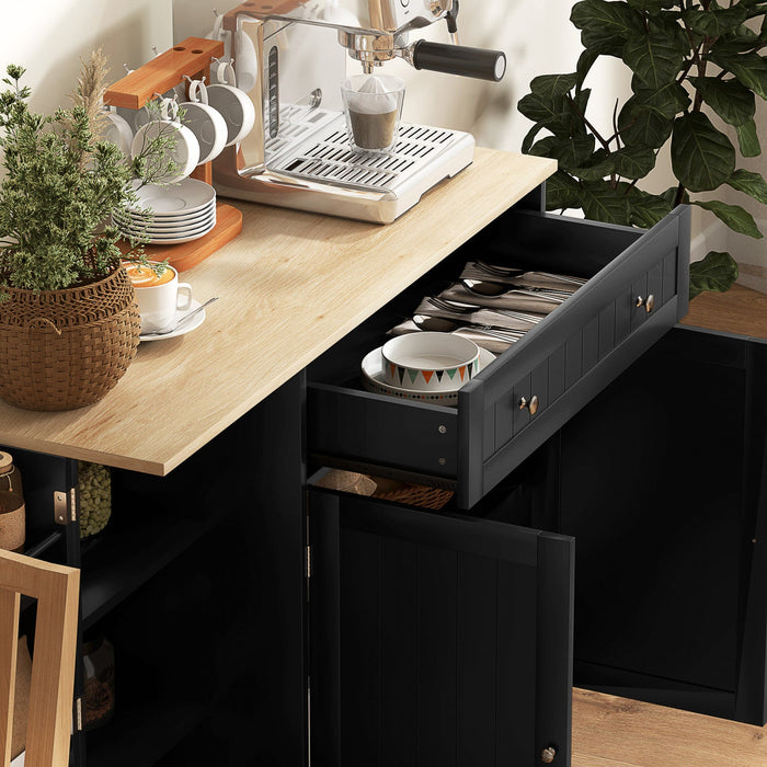 41" Sideboard Buffet Cabinet with Storage Drawer, Adjustable Shelf, Black
