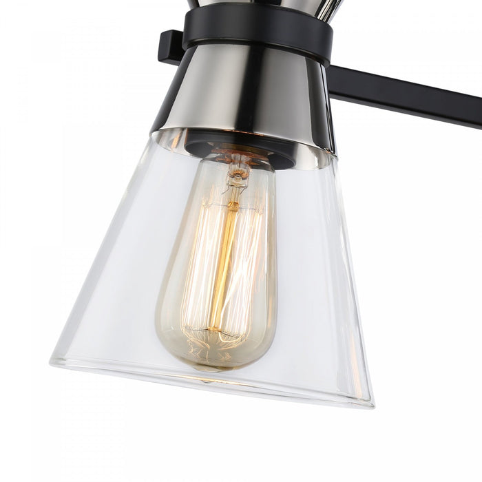Kanata Black & Brushed Nickel 3-Light Bathroom Vanity Light