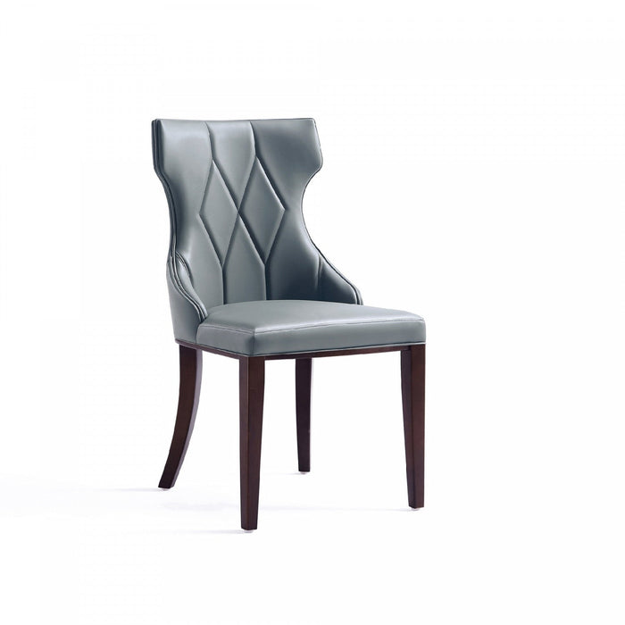 Reine Traditional Wood Upholstered Dining Chair in Gray - Set of 4 