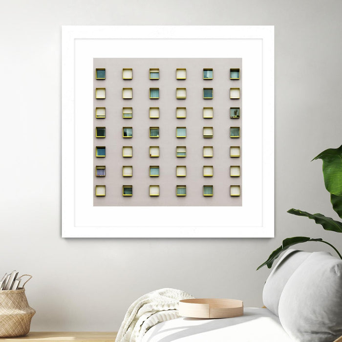 \"Windows Ii\" Matted and Framed White 36x36 Wall Art