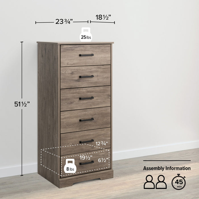 Prepac Rustic Ridge  23.75\" 6-Drawer Chest - Brown