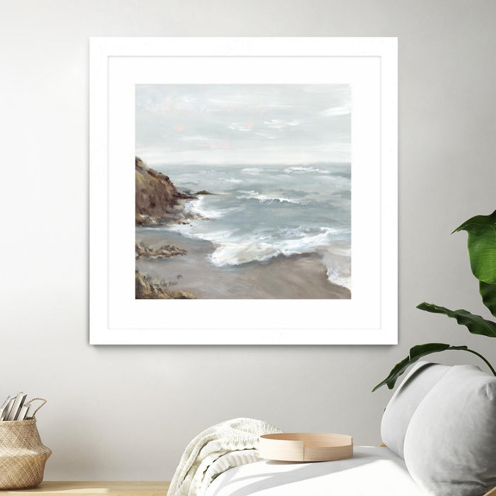 \"Beautiful Bay\" Matted and Framed White 30x30 Wall Art