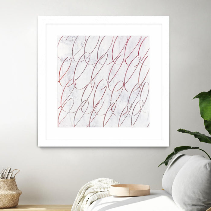 \"Hula I\" Matted and Framed White 36x36 Wall Art