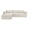 Paula Free Combination Compressed Sectional Sofas With Corduroy Fabric, pillow Back - Beige 