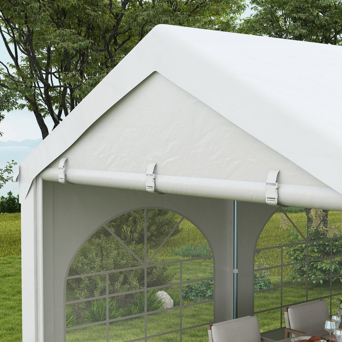 Outsunny 10' X 26' Party Tent And Carport, Heavy Duty Outdoor Canopy Tent Shelter Portable Garage Wi