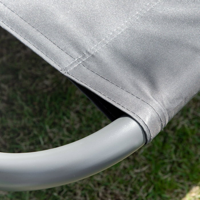 Utsunny Double Patio Lounger With Adjustable Canopy Grey