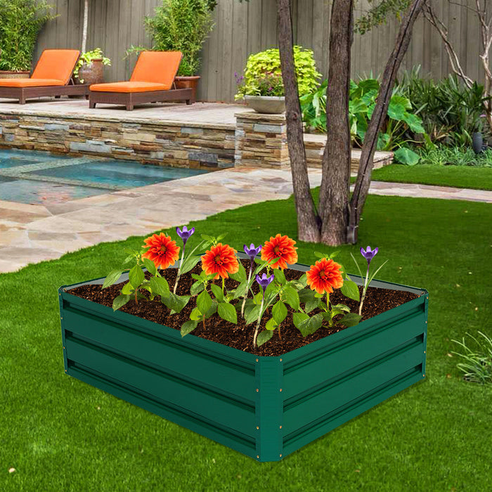 Costway 40"x32" Patio Raised Garden Bed Vegetable Flower Plant Dark Green New