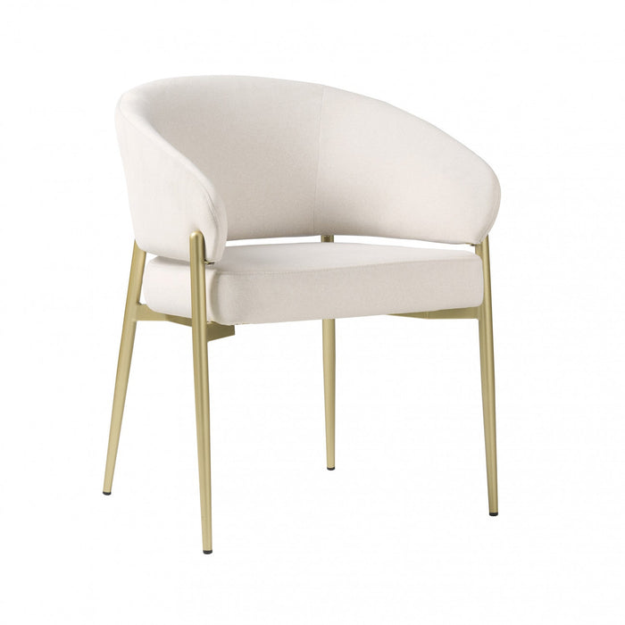 Jeremy Modern Dining Chairs Set Of 2 With Fabric Upholstered Side Chairs And Metal Frame,beige 