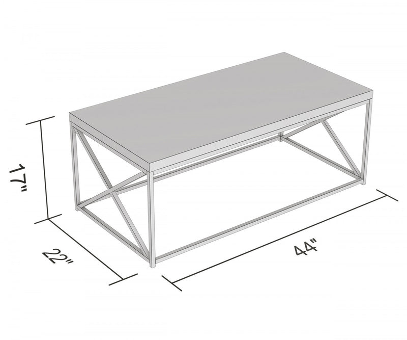 44\" Coffee Table Reclaimed Wood With Black Metal 