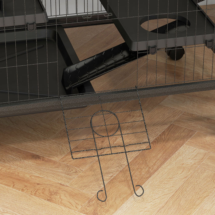 Pawhut 5-tier Rolling Small Animal Cage, Deluxe Guinea Pig Cage, Ferret Cage For Mink Chinchilla Kit