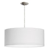 Dainolite 3 Light Drum Pendant 22\" Dia Satin Chrome Finish White Shade/Diffuser Lamp