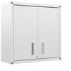 Manhattan Comfort Fortress 30\" Floating Textured Metal Garage Cabinet with Adjustable Shelves - White