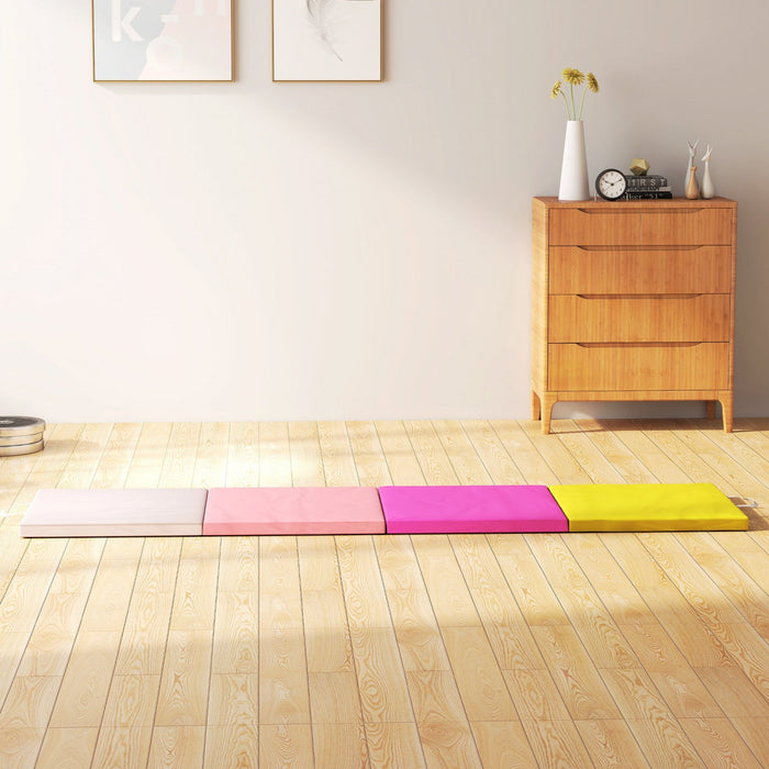 Soozier 8ft Folding Gymnastics Mat, Thick Exercise Mat with Carry Handles