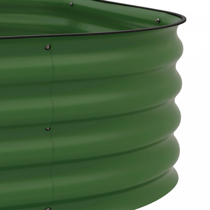 Outsunny 3-tier Raised Garden Bed Kit, 5.2x3.6x2.7ft Outdoor Galvanized Planter Box With Safety Edgi