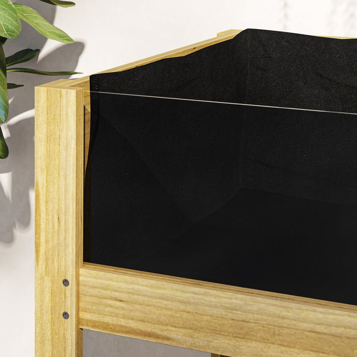Outsunny Wooden Planter Box Outdoor Raised Planter, 43.3" x 19.7" x 31.5"