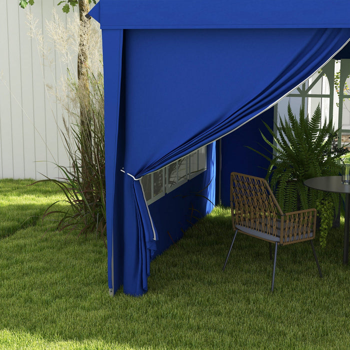 Outsunny 10'x20' Pop Up Tent Outdoor Easy Folding Gazebo Party Tent Blue
