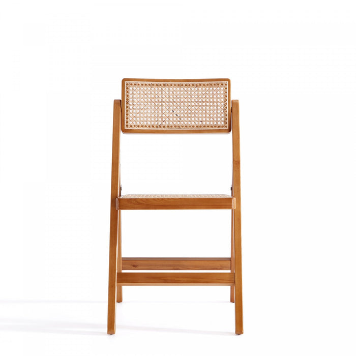 Pullman Industry Chic Wood Folding Chair in Natural - Set of 4 Dining Chair 