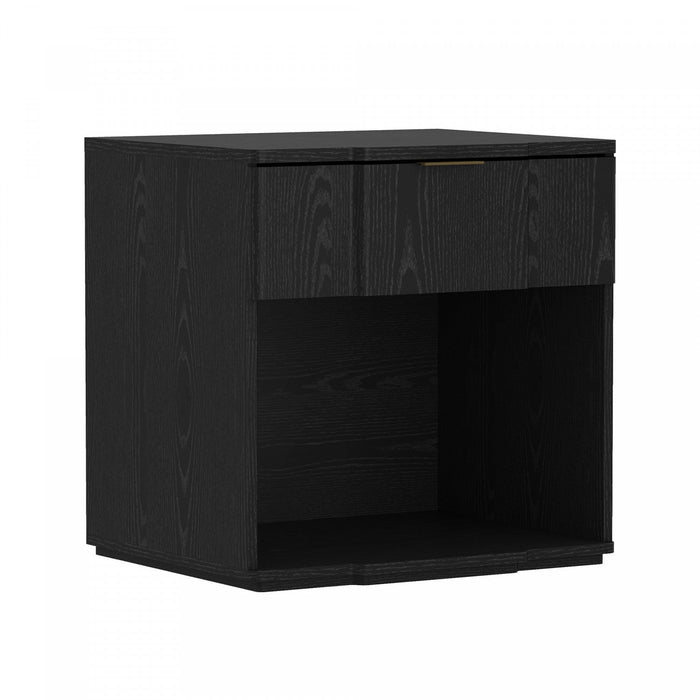 Clive Mid-Century Modern 22\" Nightstand in Black (1-Drawer) 