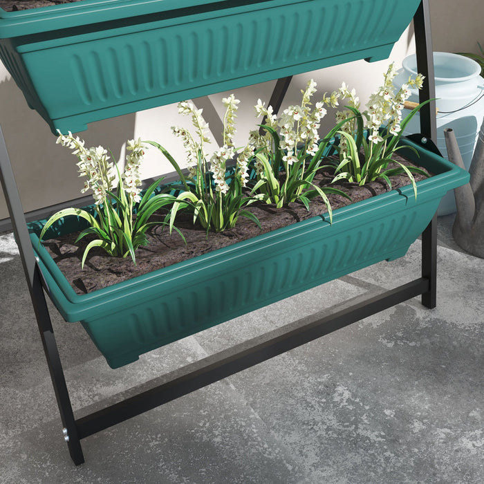 Outsunny 4-tier Vertical Raised Garden Bed With 4 Planter Boxes, Outdoor Plant Stand Grow Container 