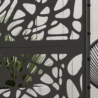 Outsunny Metal Privacy Screen W/ Expansion Screws Outdoor Divider, Lines