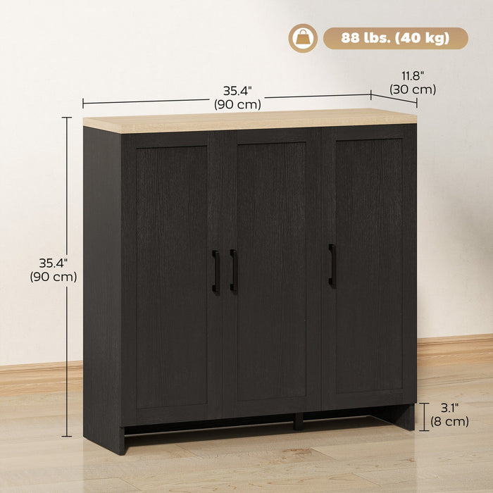 HOMCOM Modern Sideboard Buffet Cabinet with Adjustable Shelves Black