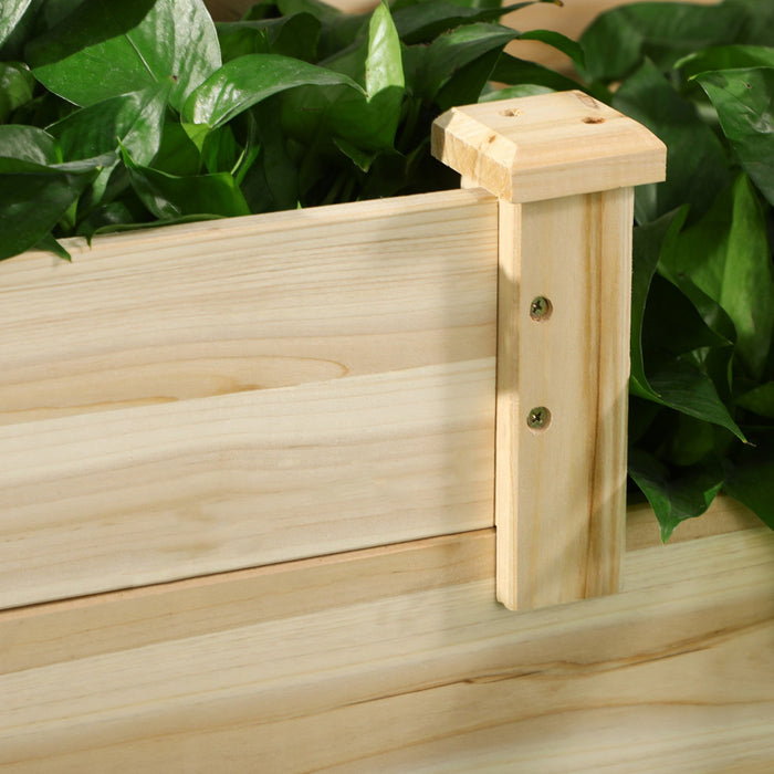 Outsunny 3 Tier Raised Garden Bed, Wooden Raised Planter Box Kit For Growing Vegetables, Herbs, Flow