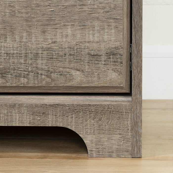 Versa Computer Office Desk With Hutch - Weathered Oak 
