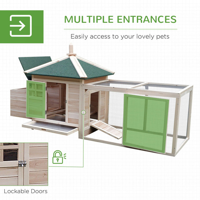 Pawhut 77\" Chicken Coop Hen House Rabbit Hutch Poultry Cage Pen Outdoor Backyard With Nesting Box Ru