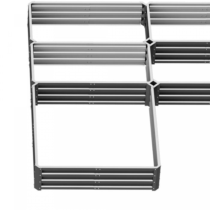 Outsunny 8x8ft Diy Raised Garden Bed, Set Of 5 Large Steel Box Planters For Outdoor Plants, Vegetabl