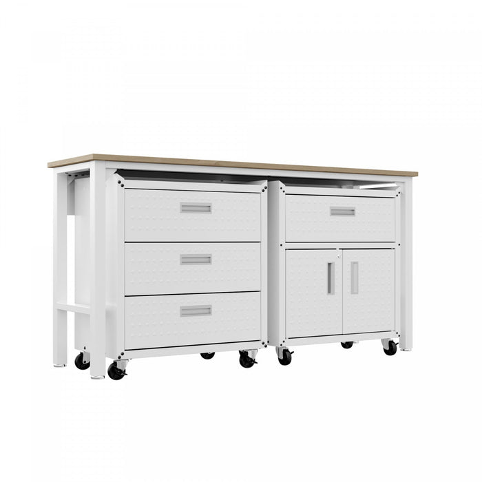 Fortress Modern 3-Piece Garage Set in White Garage Storage 