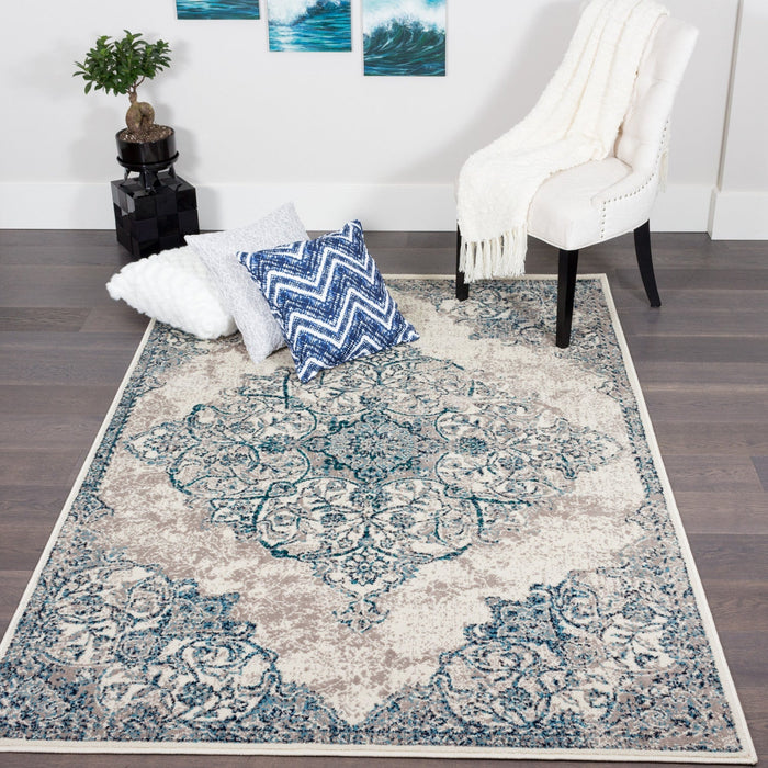 Sav Silver 4x6 Area Rug