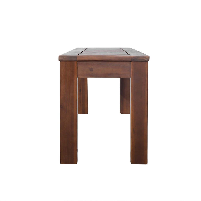Georgia 61.75\" Slatted Acacia Wood Bench Set Of 2 - Dark Brown 
