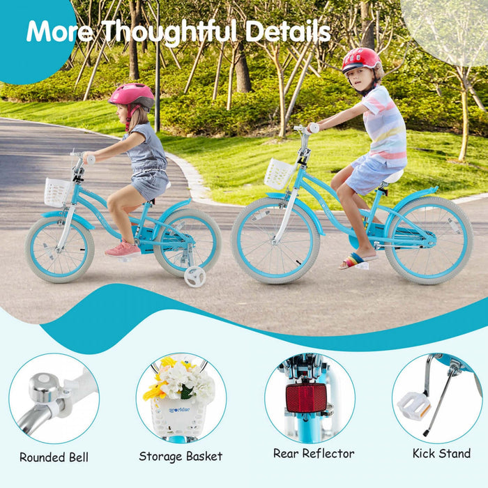 Prorider 20" Kids Bike With Height Adjustable Handlebar & Seat Hand Brake & Coaster Brake Blue