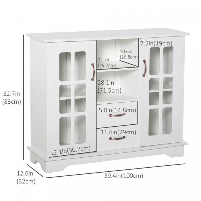 HOMCOM Buffet Cabinet with Drawers, Cupboard, Shelves, Kitchen Sideboard
