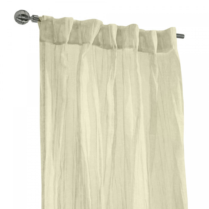 Habitat Paloma Grey Sheer Dual Header Curtain Panel - 52 x 108