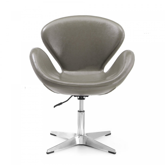 Raspberry Modern Upholstered Swivel Lounge Chair in Pebble Gray - Set of 2 Accent Chair 