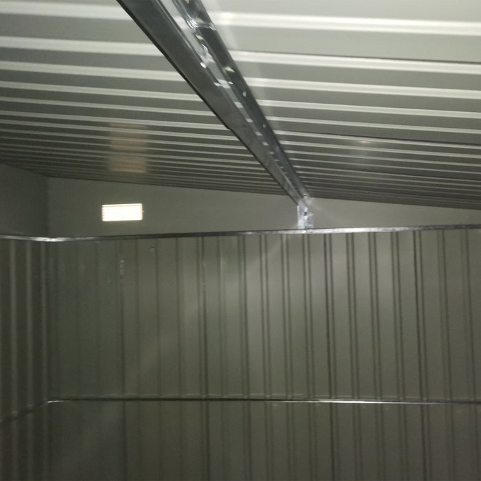 Outsunny 11.3' X 9.2' Steel Garden Storage Shed, Outdoor Metal Tool House With Double Sliding Doors 