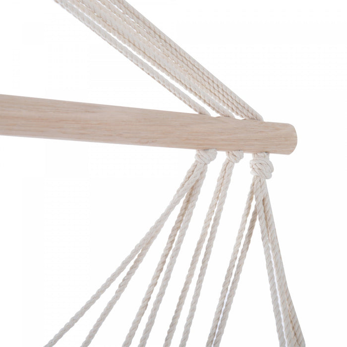 Outsunny Patio Hammock Chair, Portable Hanging Cotton Rope Hammock Swing Chair Sleeping Bed Seat Wit