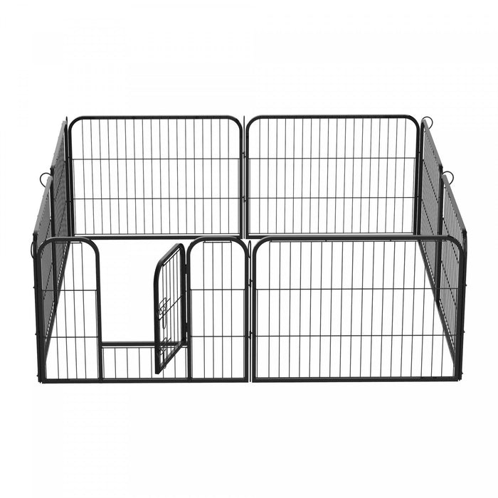 Pawhut Heavy Duty Dog Playpen, 8 Panel 23.5\" Height Metal Pet Puppy Exercise Pen, Diy Design, Outdoo